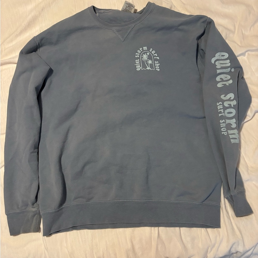 Dusty blue quiet storm crewneck
